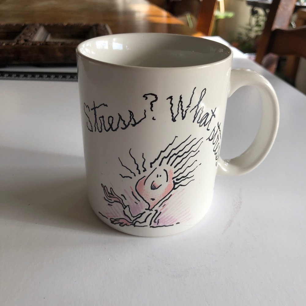 Vintage Japan 1988 Mug Cup Stress What Stress